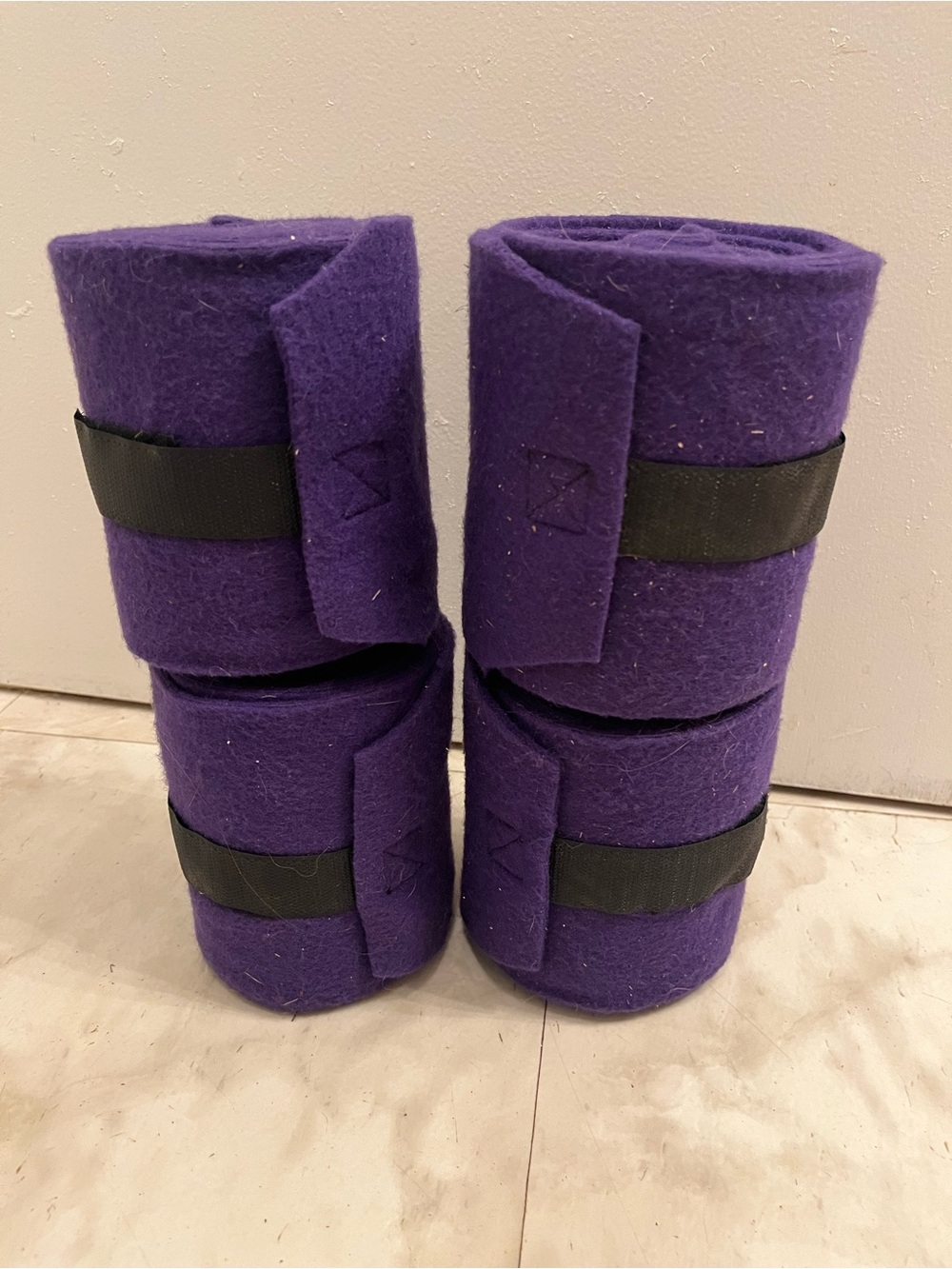Purple Horse Polo Wraps with Black Velcro (Set of 4)